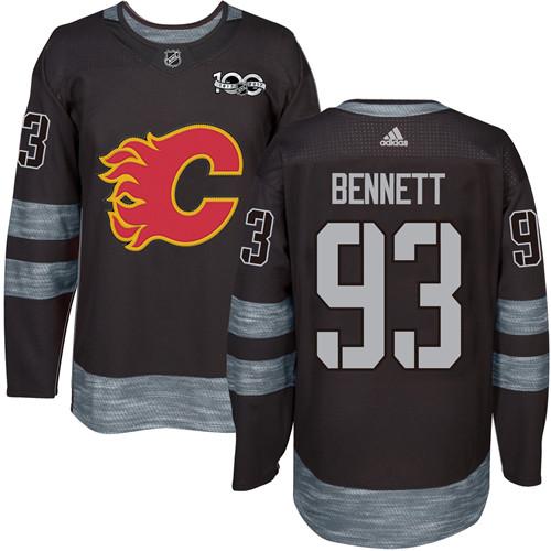 Adidas Flames #93 Sam Bennett Black 1917-100th Anniversary Stitched NHL Jersey - Click Image to Close